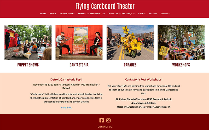 Flying Cardboard Theater home page
